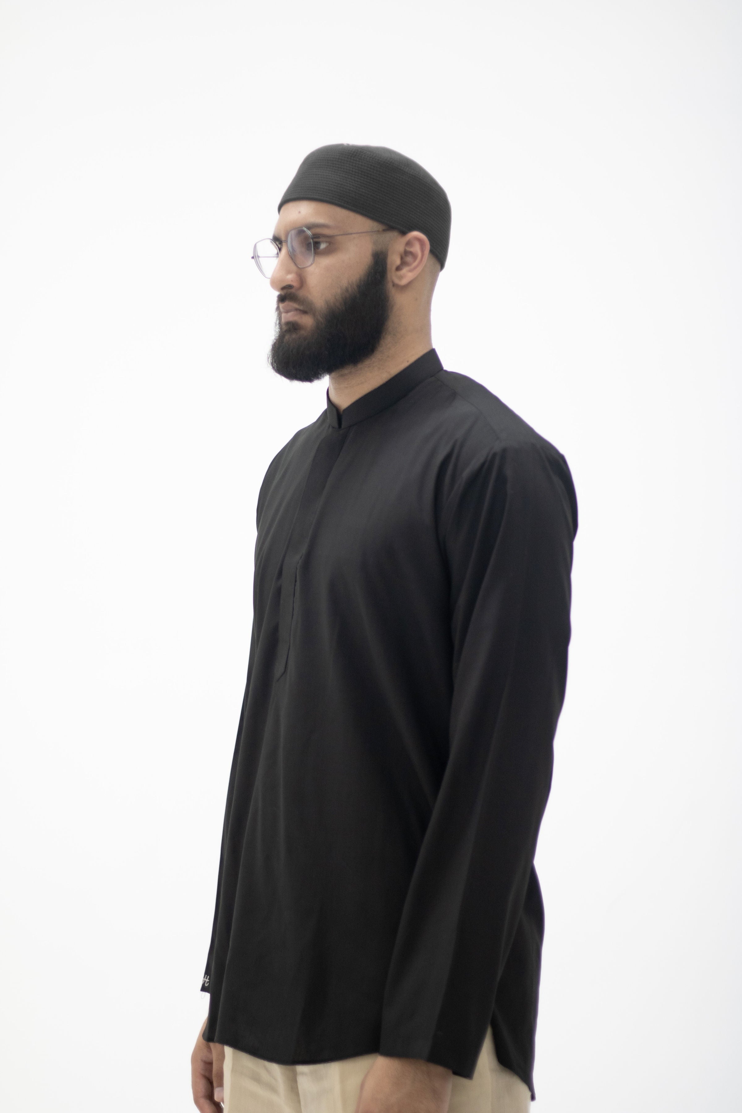Essential Solids | Quality Short Kurta – Jet Black