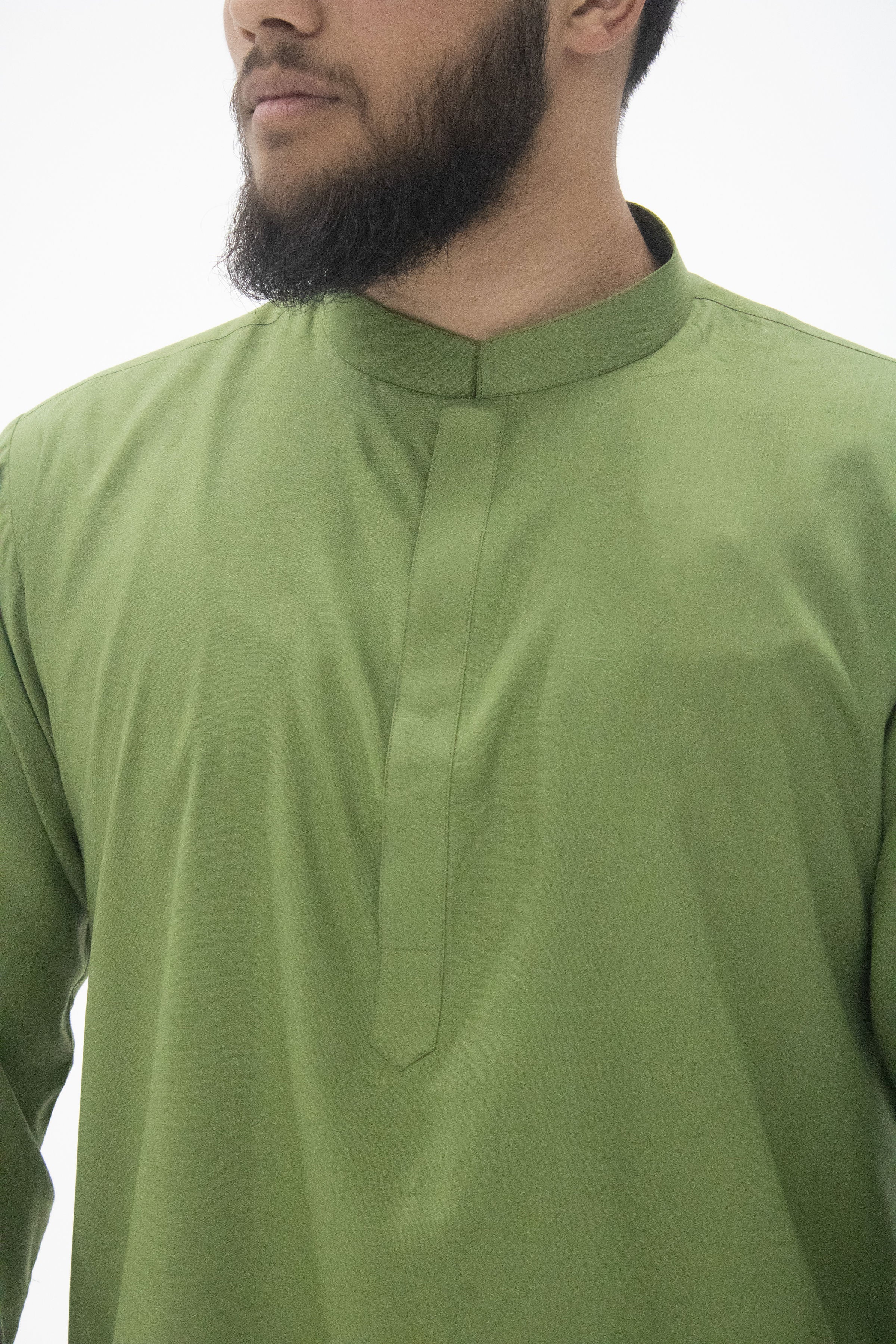 Essential Solids | Quality Short Kurta – Olive Green