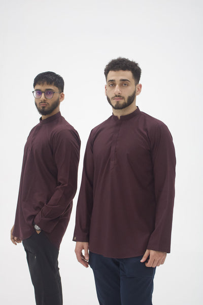 Essential Solids | Quality Short Kurta – Ember Maroon
