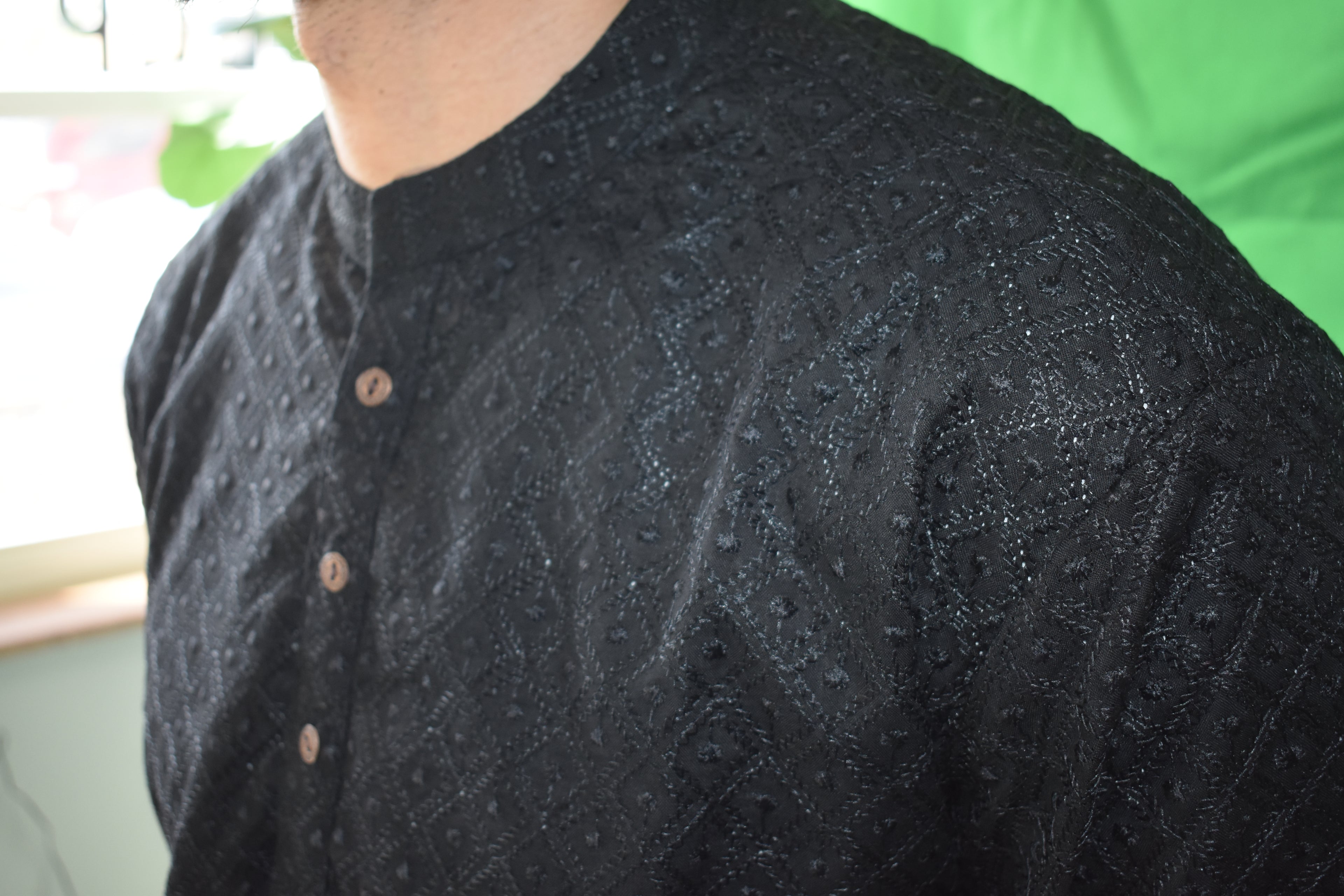 The Eclipse | Royalty Short Kurta, Midnight Black