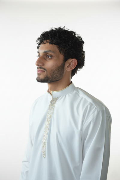 Kuba Kingdom | Slim Fit Luxury Short Kurta – Ivory White