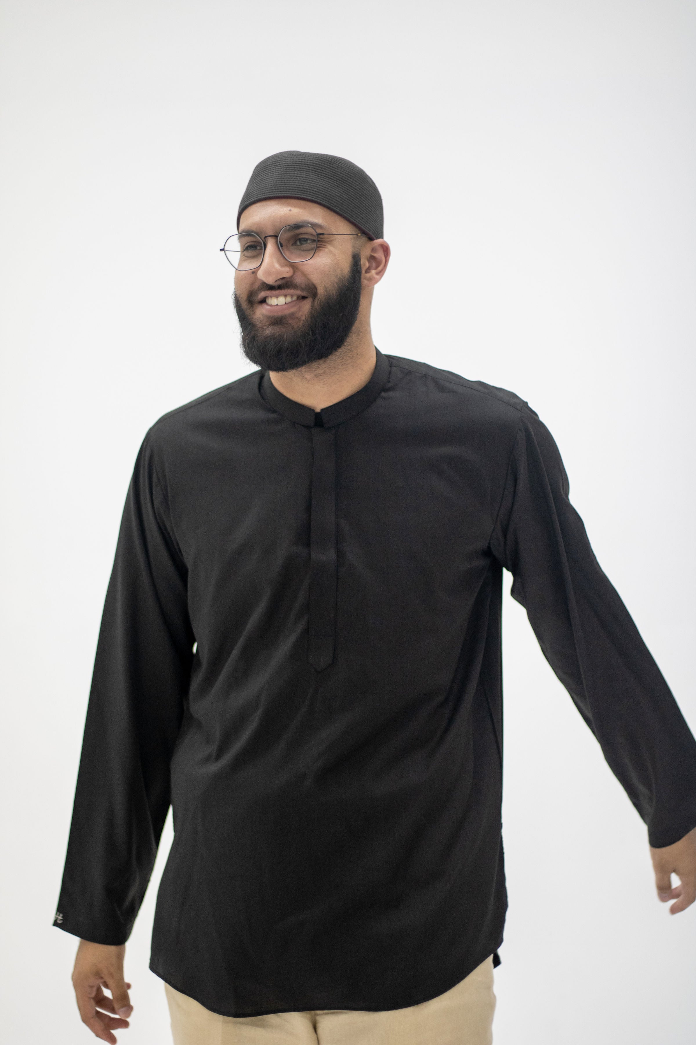 Essential Solids | Quality Short Kurta – Jet Black