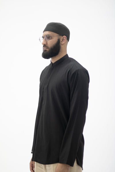 Essential Solids | Quality Short Kurta – Jet Black