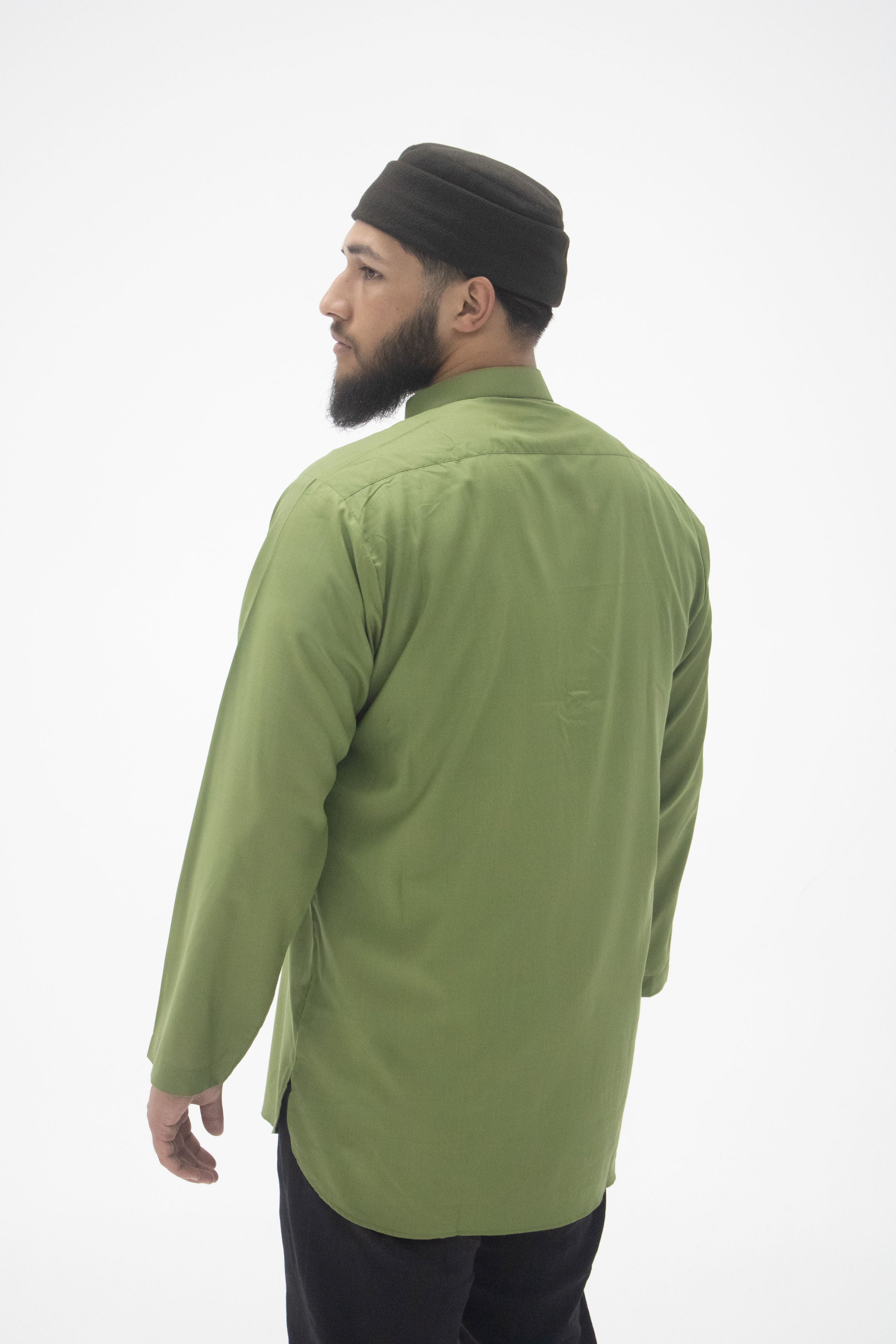 Essential Solids | Quality Short Kurta – Olive Green